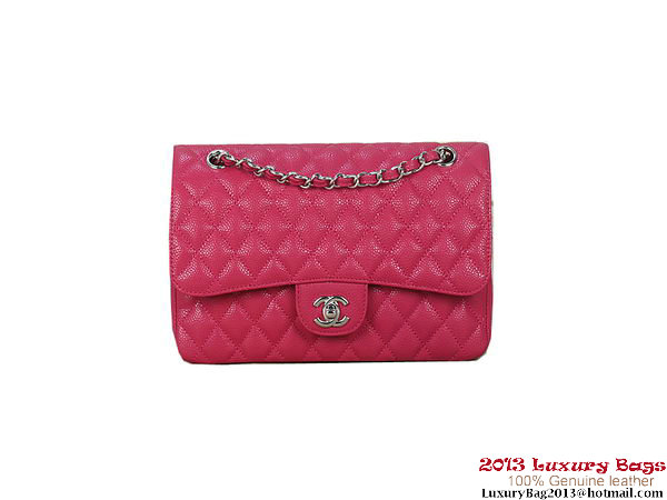 Chanel 2.55 Classic Flap Bag Rose Original Cannage Patterns Silver