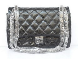 Chanel 2.55 Classic Quilted Flap Bag Black Cow Leather 35454