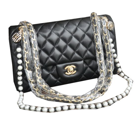 Chanel 2.55 Series Bags Sheepskin Leather A1112P Black