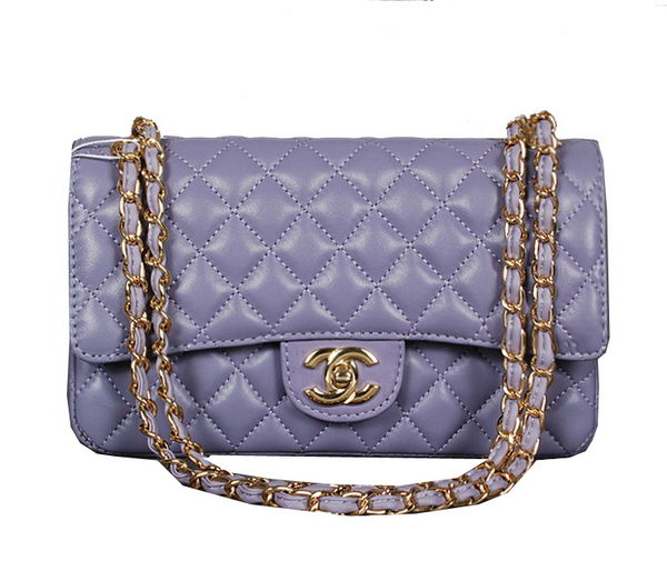 Chanel 2.55 Series Classic Flap Bag 1112 Purple Sheep Leather Gold