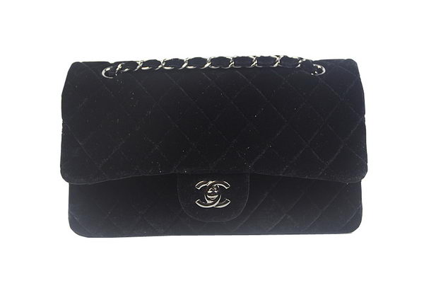 Chanel 2.55 Series Classic Flap Bag Original Nubuck Leather CF1112 Black