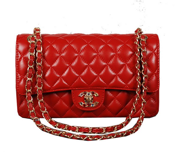 Chanel 2.55 Series Classic Flap Bag Red Sheepskin 1112 Multicolour