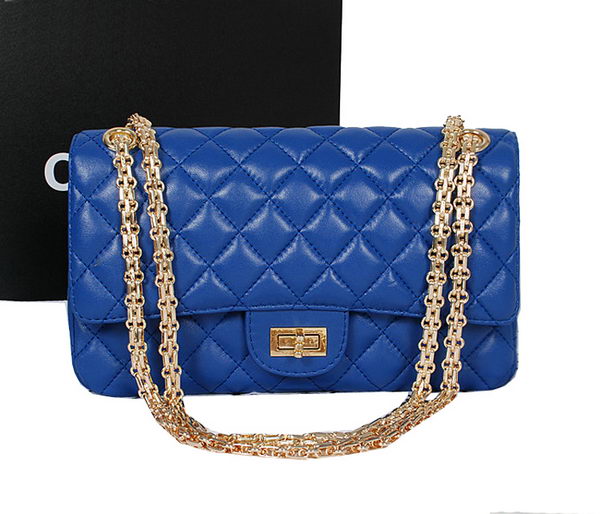 Chanel 2.55 Series Flap Bag A226 RoyalBlue Sheep Leather Gold