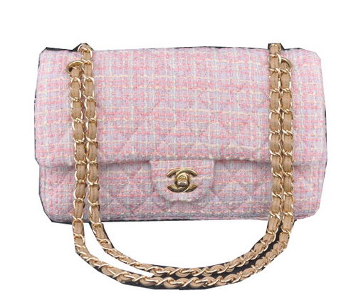 Chanel 2.55 Series Flap Bag Fabric CHA1112 Pink
