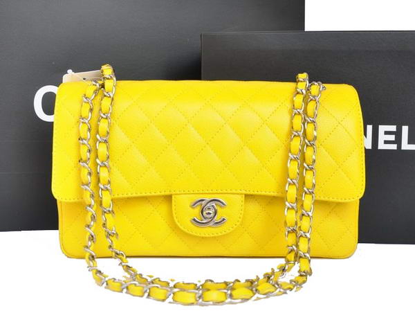 Chanel A1112 2.55 Series Flap Bag Original Caviar Leather Yellow