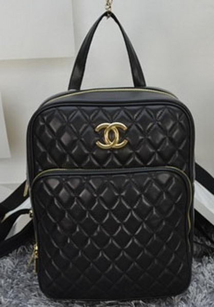 Chanel Sheepskin Leather Backpack A8221 Black