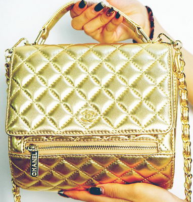 Chanel Shopper Tote Bags Sheepskin Leather CHA62882 Gold