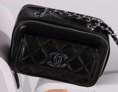 Chanel Small Camera Case Lambskin Leather A94206 Black
