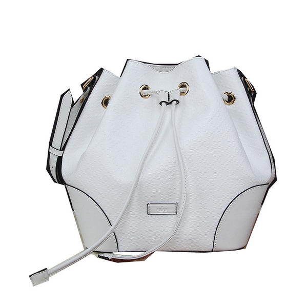Gucci Diamante Calf Leather Bucket Bag 354228 White