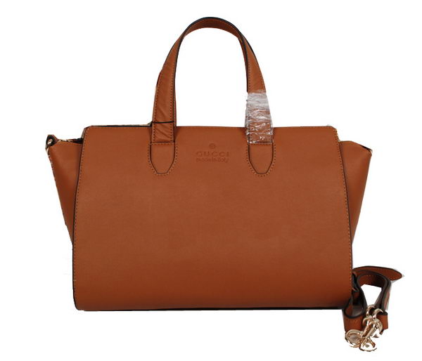 Gucci Glace Calf Leather Tote Bag 331868 Camel