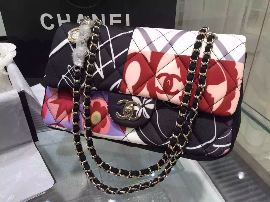 Chanel graffiti multicolori stampati Classic Flap Borse grandi Fashion Limited /