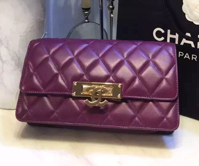 Chanel Piccolo oro Classe portafoglio su borse catena Borgogna