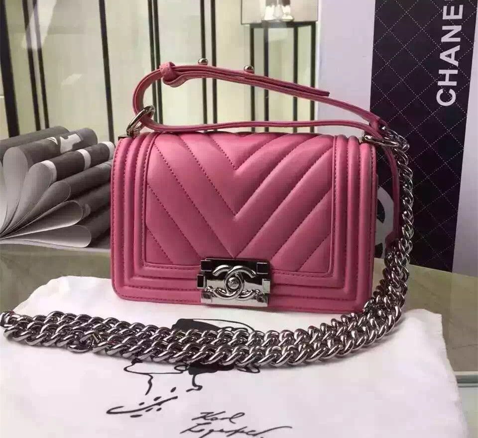 borse Chanel Piccolo Ragazzo Chanel Flap A67085 In Rose Pink Nuovo