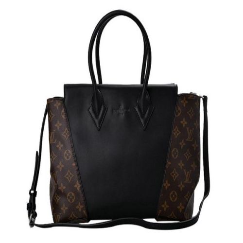 Louis Vuitton Monogram W Bag M40841 Canvas & PM in pelle nera