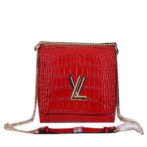 Louis Vuitton Catena Louise Borsa a tracolla in pelle Croco M41959 Red