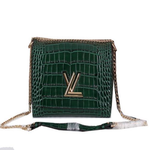 Louis Vuitton Catena Louise Borsa a tracolla in pelle Croco M41959 Verde