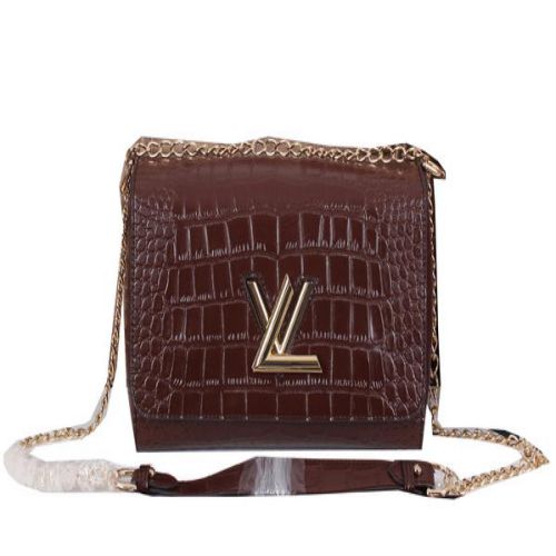 Louis Vuitton Catena Louise Borsa a tracolla in pelle Croco M41959 Brown