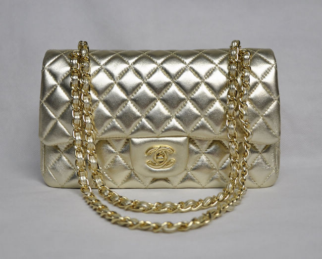 Chanel 1112 Luce Dorata Catena Oro Di Pelle Di Pecora