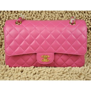 Chanel A01112 Flap Bag In Pelle Di Agnello Classico Rosa Con Har
