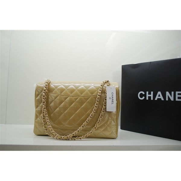 Chanel A47600 Borse In Pelle Verniciata Maxi Flap Oro Con Oro Hw