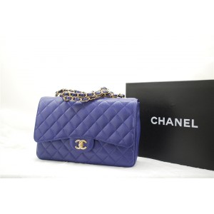 Chanel A47600 Jumbo Cristallo Blu Borse In Pelle Di Vacchetta Co