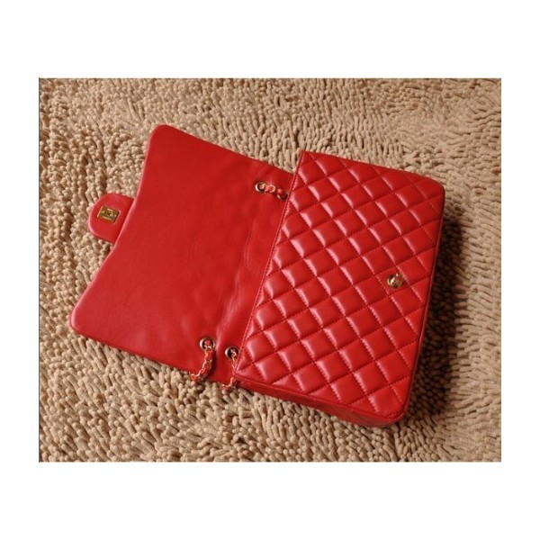 Borse Chanel A47600 Flap Agnello Red Classic Con Hardware Oro