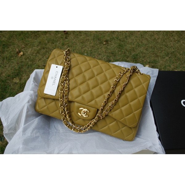 Chanel 2011 Borse In Pelle Khaki Con Hardware Oro