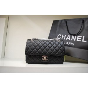 Chanel 255 Flap Bag Agnello Bianco Classico Con Hw