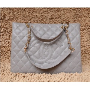 Chanel A20995 Classic Gst Shopping Tote Bag Grigio Caviar Con Gh