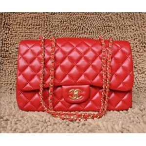 Chanel A28600 Flap Borse Agnello Con Ghw Classico Rosso