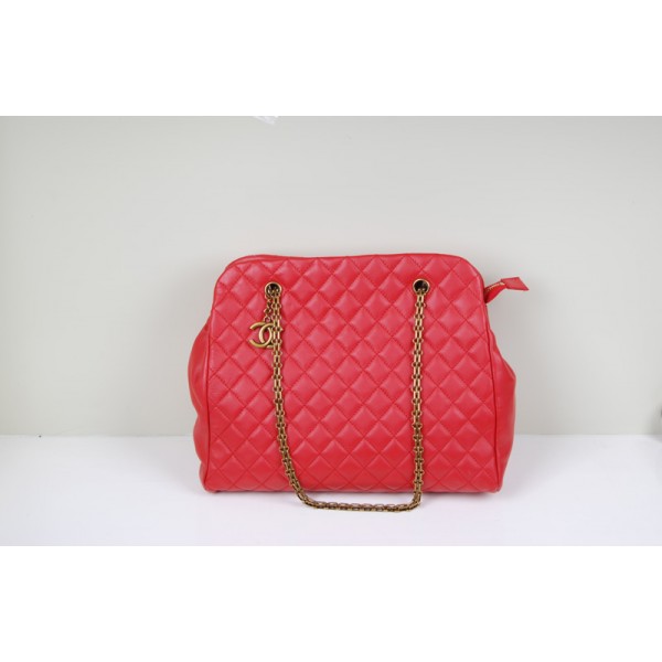 Chanel A49855 Red Agnello Bag Large
