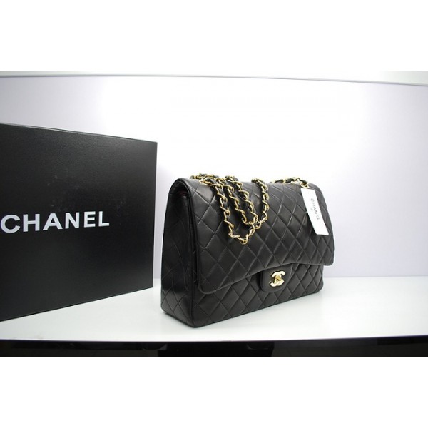 Borse Chanel Nero Importa Flap Maxi Agnello Con Ghw 36098