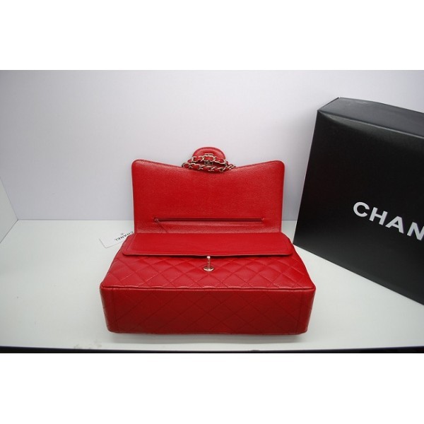 Chanel 2012 Borse Flap In Pelle Caviar Maxi Red Con Shw