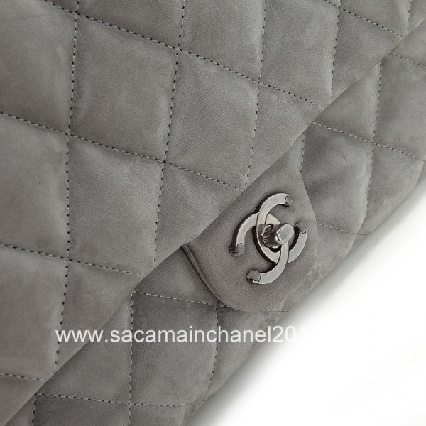 Chanel 2012 Borse In Pelle Di Vitello Grigio Iridescente E Incri