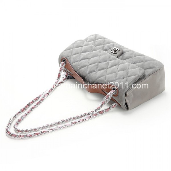 Chanel 2012 Borse In Pelle Di Vitello Grigio Iridescente E Incri