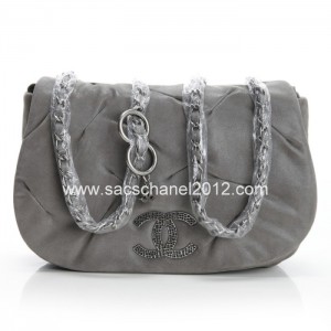 Chanel 2012 Borse In Pelle Grigio Iridescente Con Logo Cc Perfor