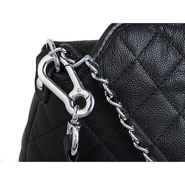 Chanel A66802 Borse Hobo In Pelle Di Vitello Nero Con Ecs