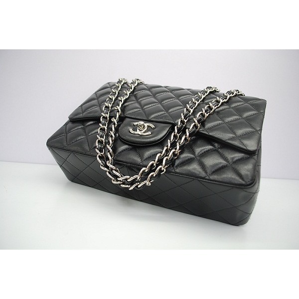 Chanel Quilted Flap Borse Nero Agnello Con Shw 58600
