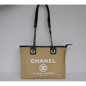Borse Chanel Cambon A66939 Tela Albicocca Con Firma Chanel