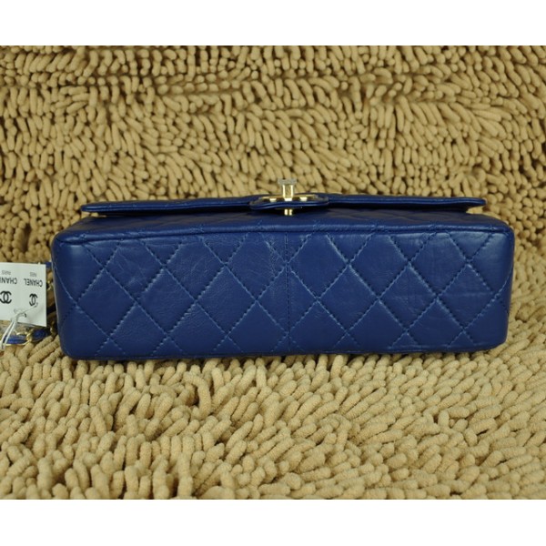 Chanel A01113 Blu Flap Borse Agnello Con Hardware Oro