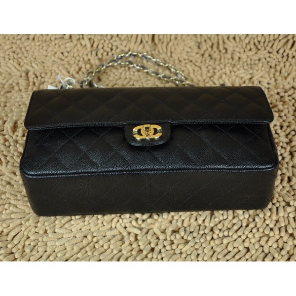 Chanel A01113 Borse Classic Flap In Caviar Black Con Oro Hw