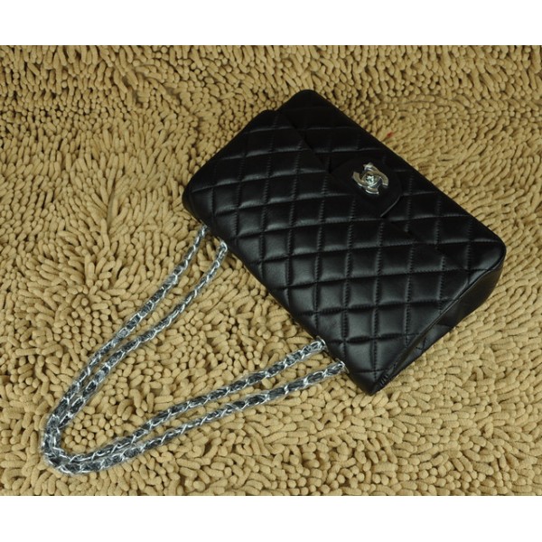 Chanel Bag In Pelle Di Agnello Nero A28600 Flap Jumbo Con Hardwa