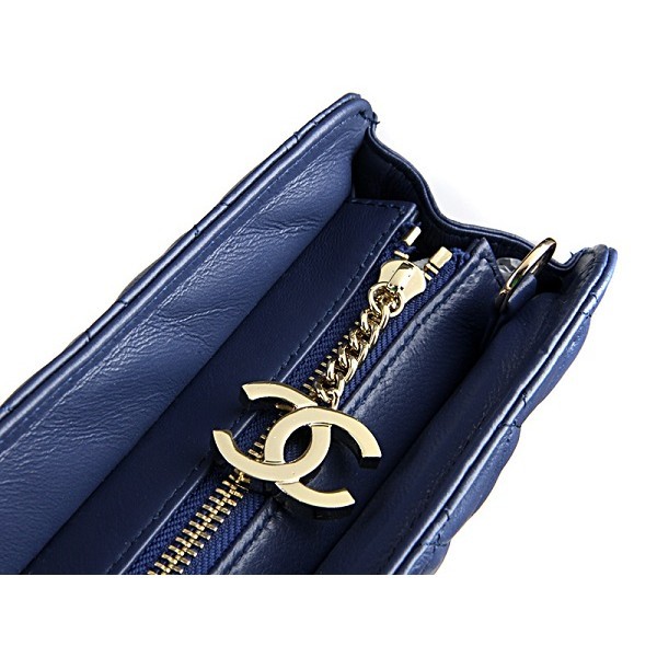Chanel 2012 Borse Blu Catena Doro Agnello Frizione