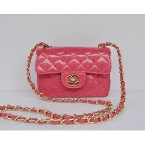 Chanel 2011 Flap Borse In Vernice Con Oro Hw Mini Rose - Clicca l'immagine per chiudere