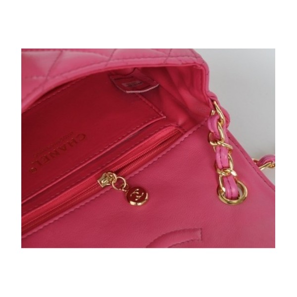 Chanel 2011 Pink Borse Flap Mini Agnello Con Hardware Oro