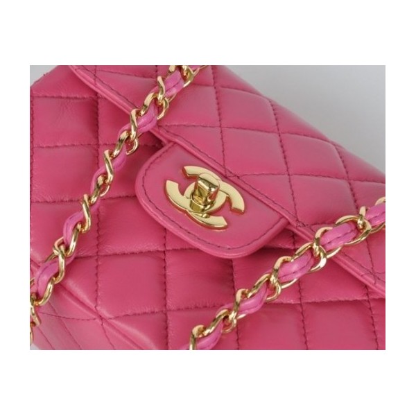 Chanel 2011 Pink Borse Flap Mini Agnello Con Hardware Oro