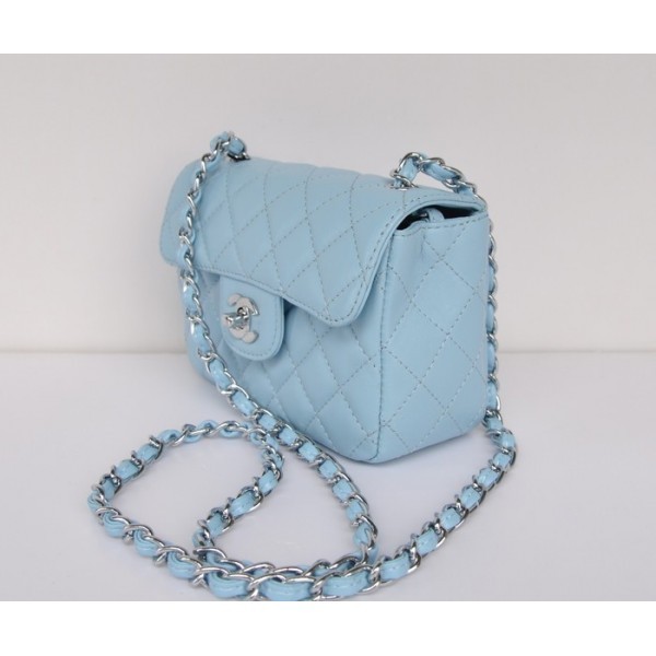 Chanel 2012 Borse In Light Blu Flap Mini Pelle Di Agnello Con Sh