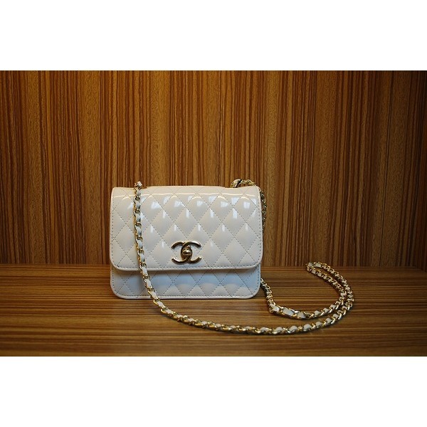 Chanel 2012 Flap Borse In Vernice Con Ghw Mini White