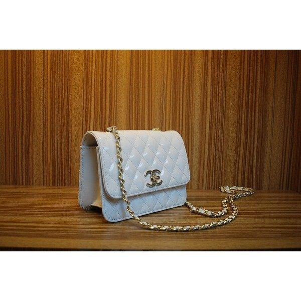 Chanel 2012 Flap Borse In Vernice Con Ghw Mini White