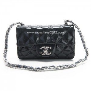 Chanel 2012 New Grigio Scuro Patent Flap Borse In Pelle Con Shw - Clicca l'immagine per chiudere